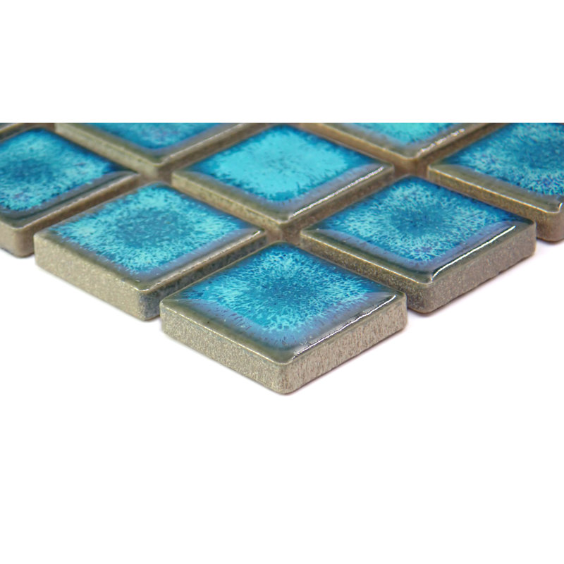 Afloat™ 13" x 13" Porcelain Mosaic Sheet, Turquoise
