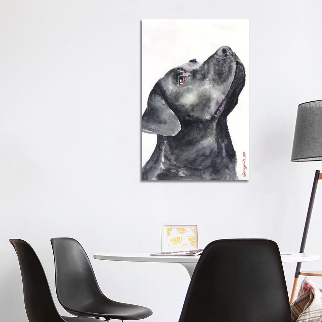 Black Labrador by George Dyachenko - Wrapped Canvas Print