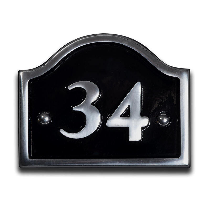 Jaclynn 11.5cm H Reflective Metal House Number, 34