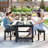 3PCS Dining Table Set w/ 2 BenchesPatio HDPE Weather Resistant Furniture Set Black-1784849582