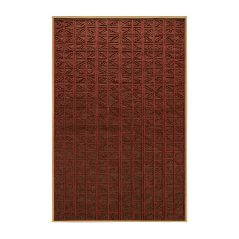 Tapis brun treillis lavable à la machine, Rectangle 5 pi x 7 pi