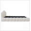 Tête de lit tapissier en velours pour grand lit, sans sommier tapissier, beige