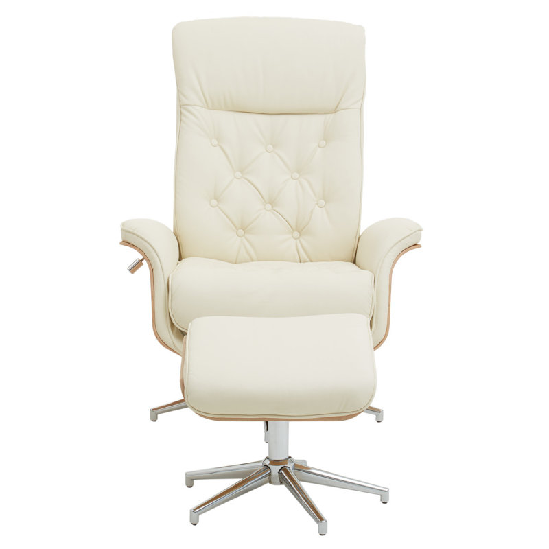 Zora 83cm Wide Swivel Standard Recliner, ivory