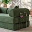 Canapé-lit futon en velours côtelé de 200 cm (79 po), format king, convertible, avec 2 oreillers et cadre fixe, vert-261045512
