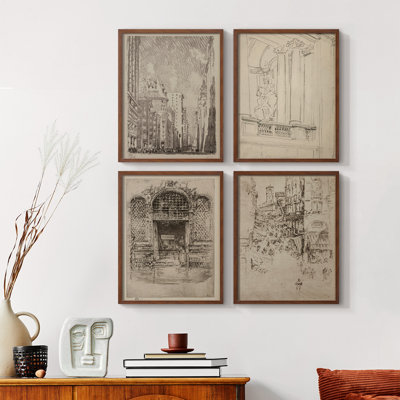 "Croquis rétro Lxxx", 4 pièces