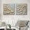 «Ascendant Light of Cream Waves Waters I» - art mural moderne - ensemble d'art mural abstrait 2 pièces