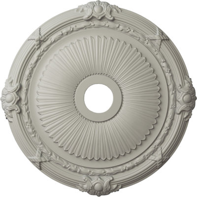 Endurathane Heaton Ceiling Medallion, 27 1/2"OD x 3 7/8"ID x 2 1/4"P (Fits Canopies up to 6 1/2"), Hand-Painted Pot of Cream Finish