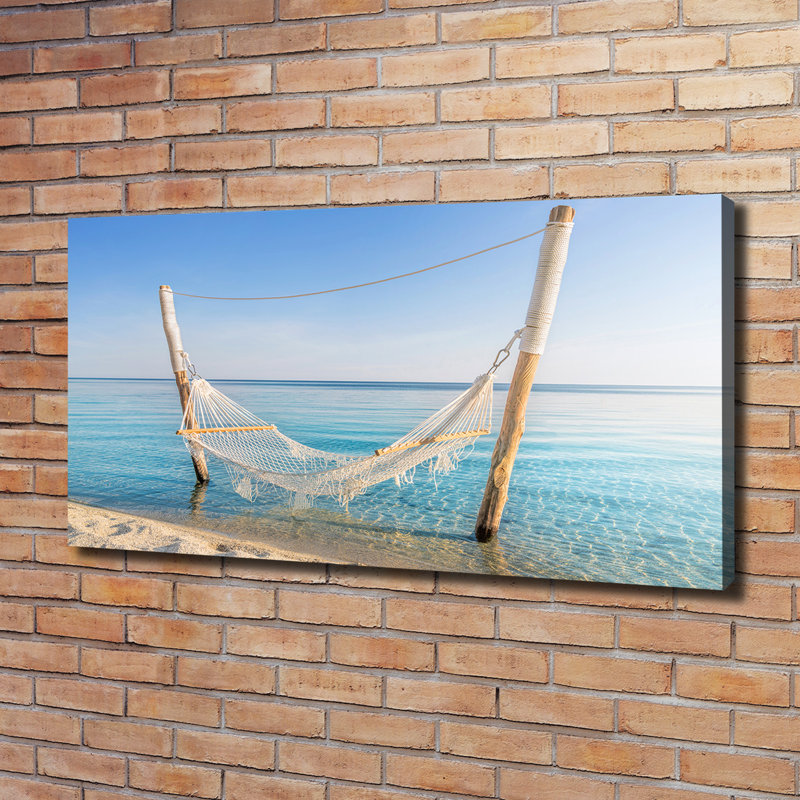 Hammock By The Sea - Wrapped Canvas Print