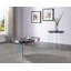 Table de bout en verre transparent gris lustré