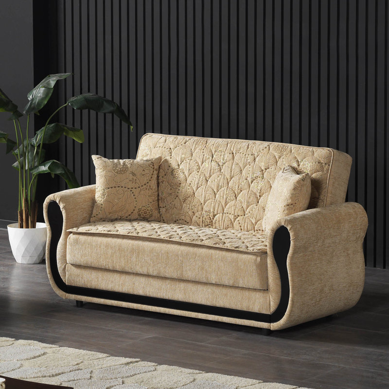  Herfriede 69.7'' Upholstered Sleeper Sofa, Beige Chenille