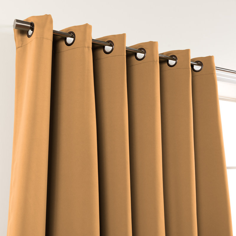 Scarsdale Solid Blackout Thermal Grommet Single Curtain Panel, Wheat, 80" W x 84" L