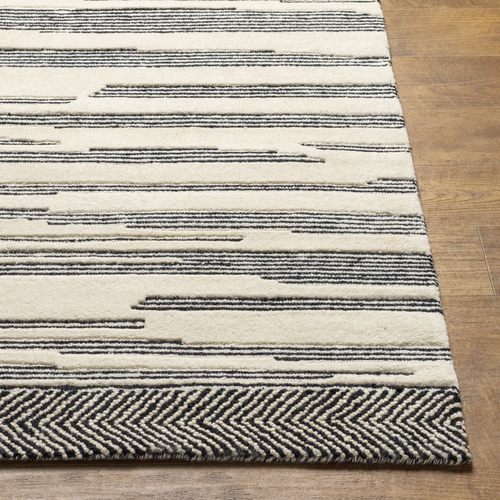 Lumia Hand-Tufted Black Rug, Rectangle 9' x 12'