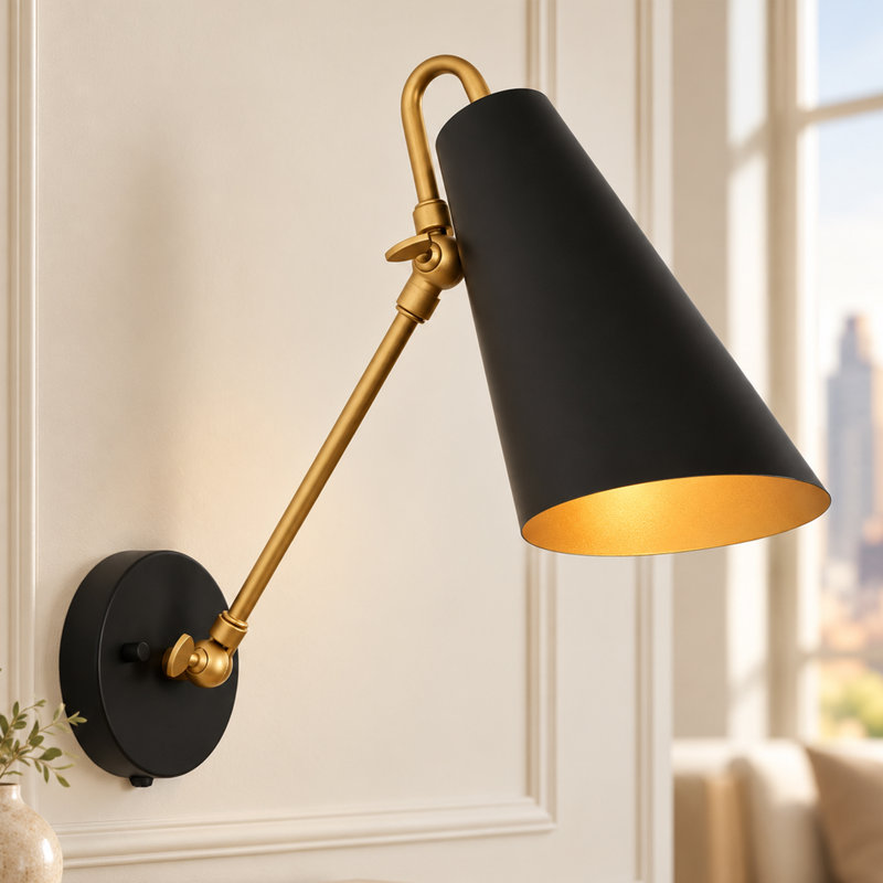 Dalisia Modern Swing Arm Wall Sconce with Reading Wall Lamp for Bedroom