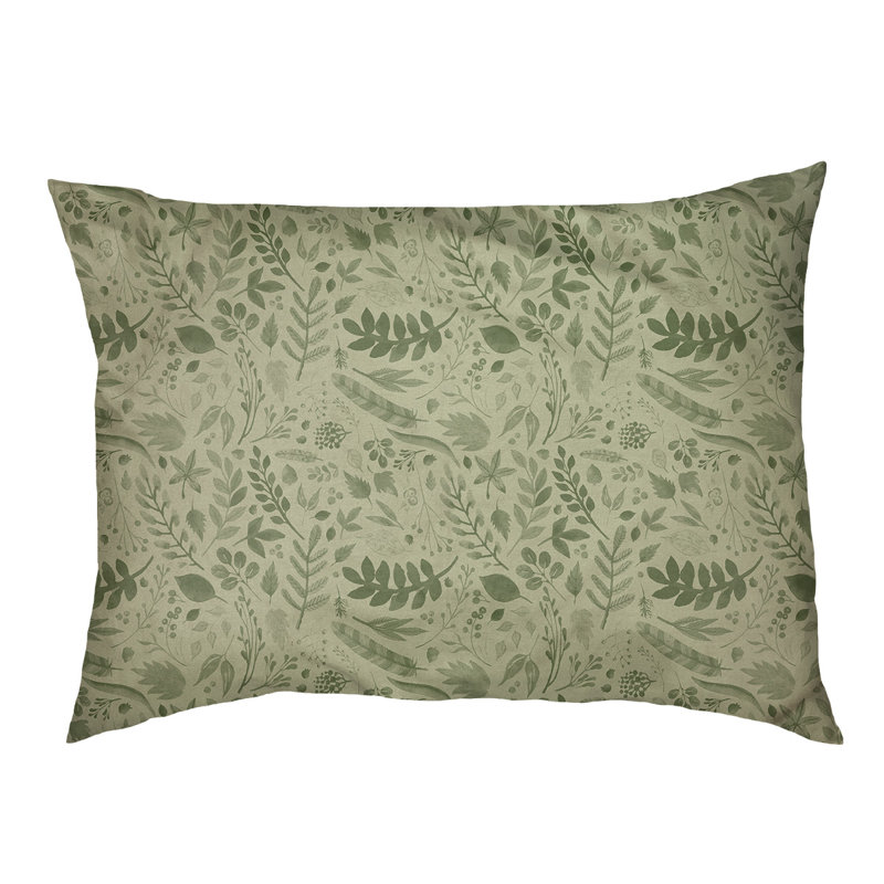 Oreiller d’automne à motif de feuillage d’automne, l 28 po x P 18 po x H 6 po, Vert clair