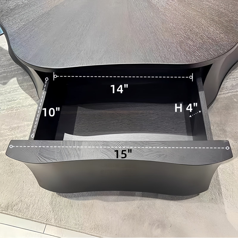 Table basse noire irrégulière