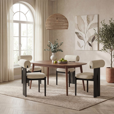 48cm H Upholstered Dining Chair in Camel
