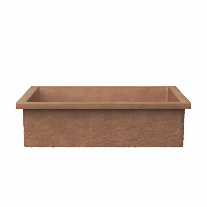 Anacapa 21" Concrete Rectangular Undermount Bathroom Sink, Terracotta