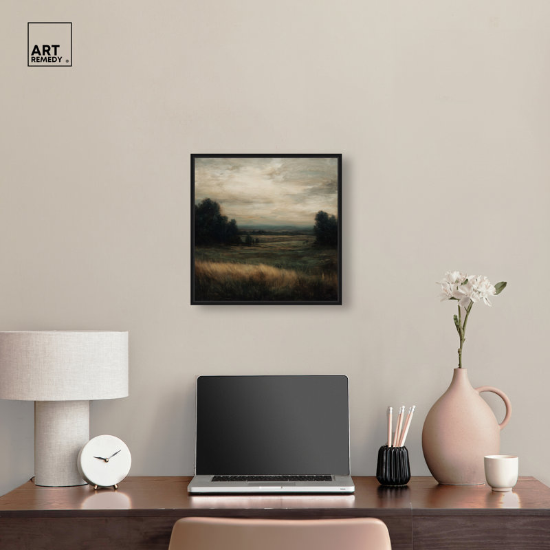«Dark Field II», reproduction d'art sur toile encadrée par Art Remedy, cadre noir, 16 x 16, 17"H x 17"W, Black Frame