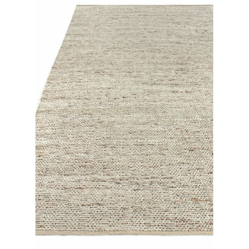 Lauryn Handmade Hand-Loomed Beige Area Rug, Rectangle 5' x 8'