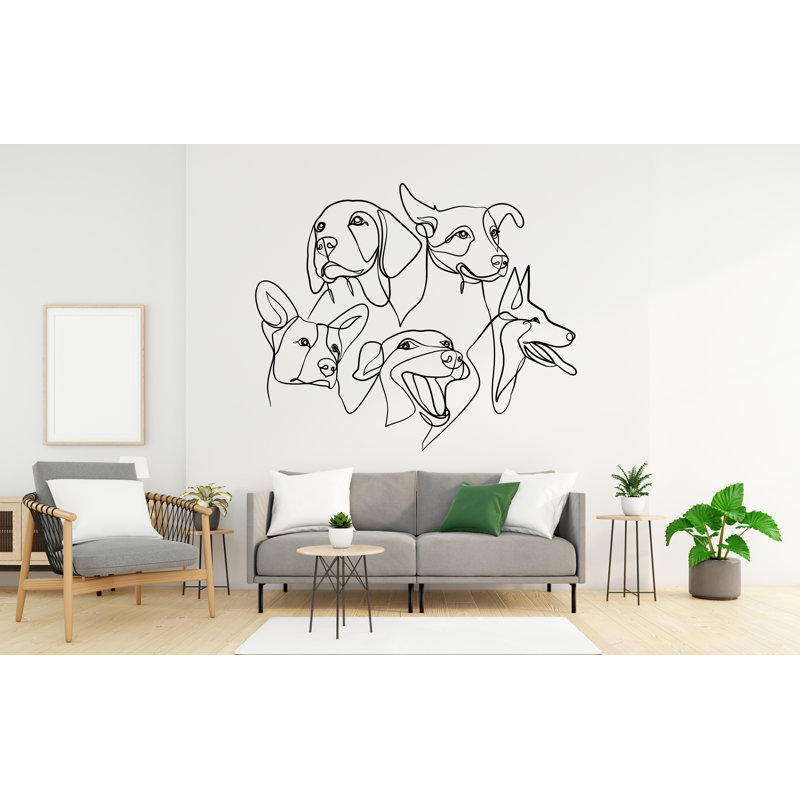 Décalcomanie murale chiens, art mural, toilettage, décalcomanies pour animaux de compagnie, cadeau pour amoureux des animaux de compagnie, décalque de vinyle mural pour chien, 342LU