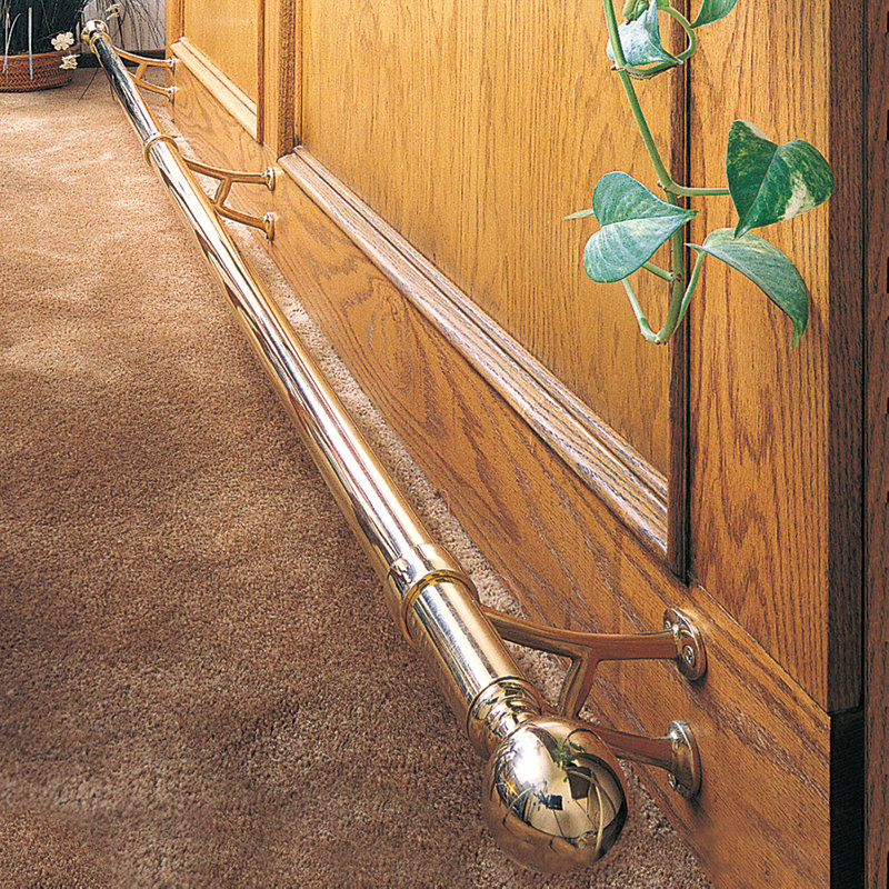 Bar Footrail Mount Bracket, Polished Brass