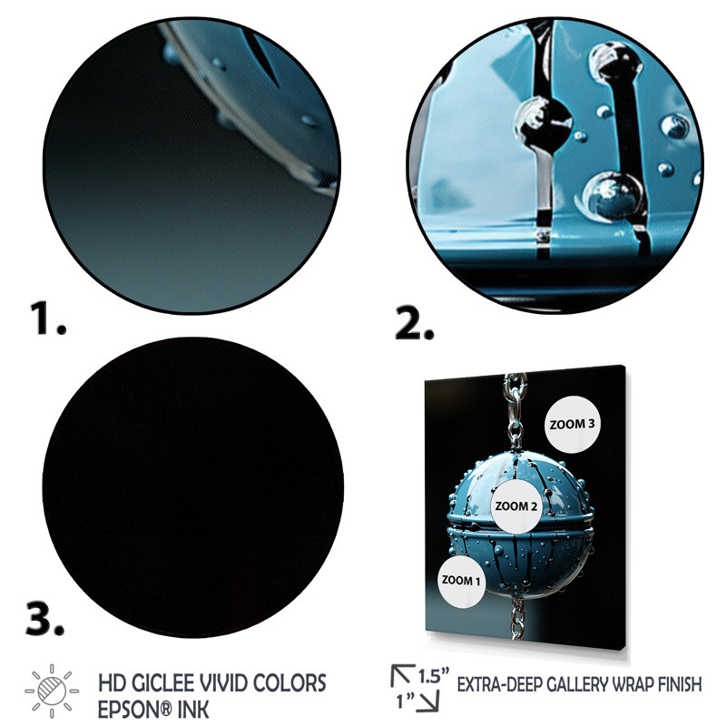 " Abstract Blue Globe Orbital Elegance ", Gold Single Picture Framed, 32" H x 24" W x 1" D