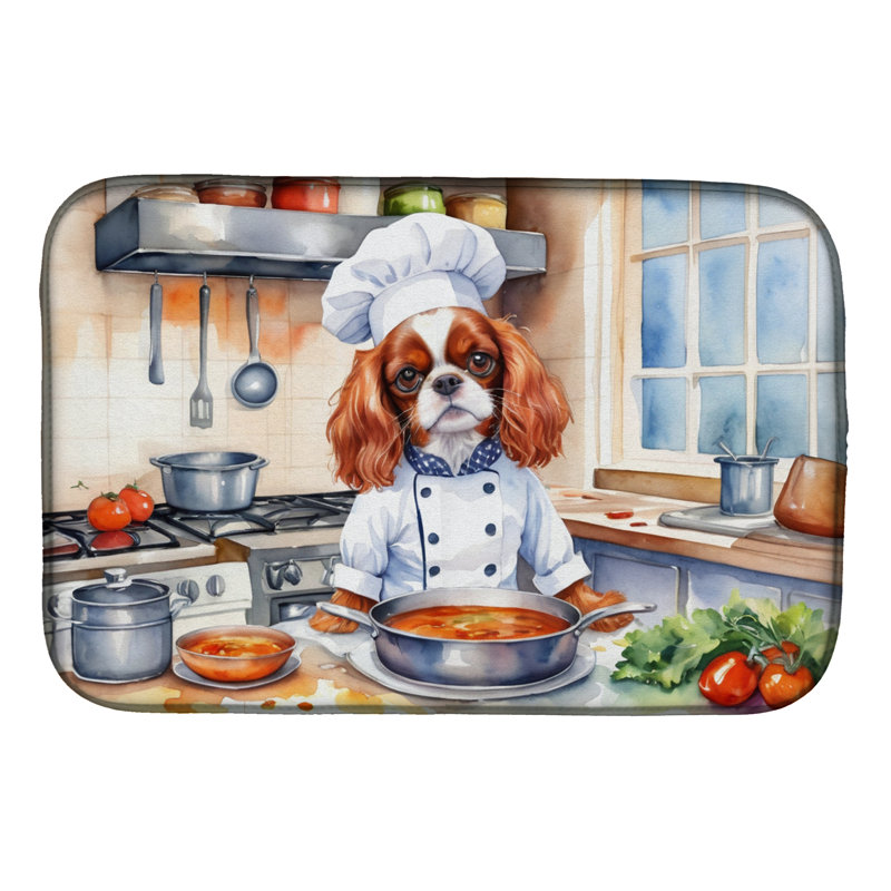 Cavalier Spaniel The Chef Dish Drying Mat