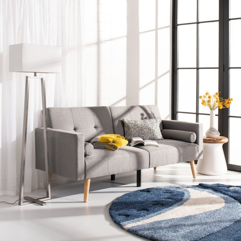 Konterra 75'' Velvet Sofa, Gray Velvet