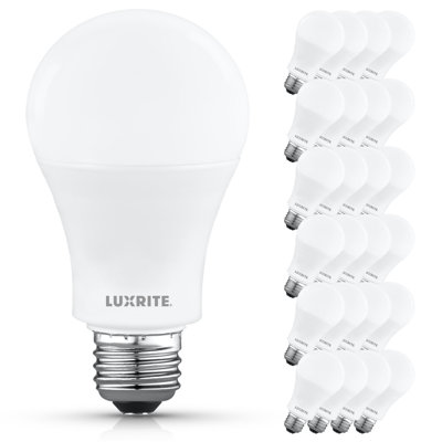 Luxrite A19 LED Light Bulb 12.5W=100W 2700K Warm White 1500LM Non-Dimmable Standard LED Light Bulb E26 Enclosed Fixture Rated, Damp Rated, ETL 24 Pack