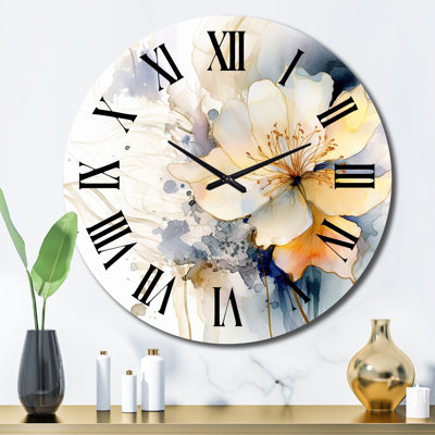 Horloge murale jaune et bleue Harmony In Chaos I
