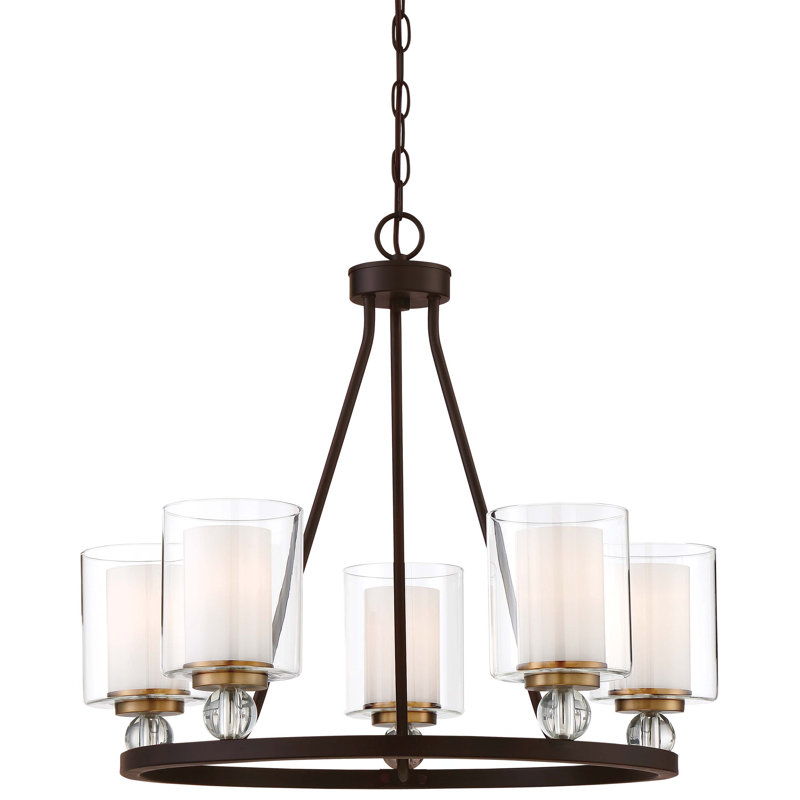 Brayden Studio Conard Polished Nickel Led Chandelier, Bronze