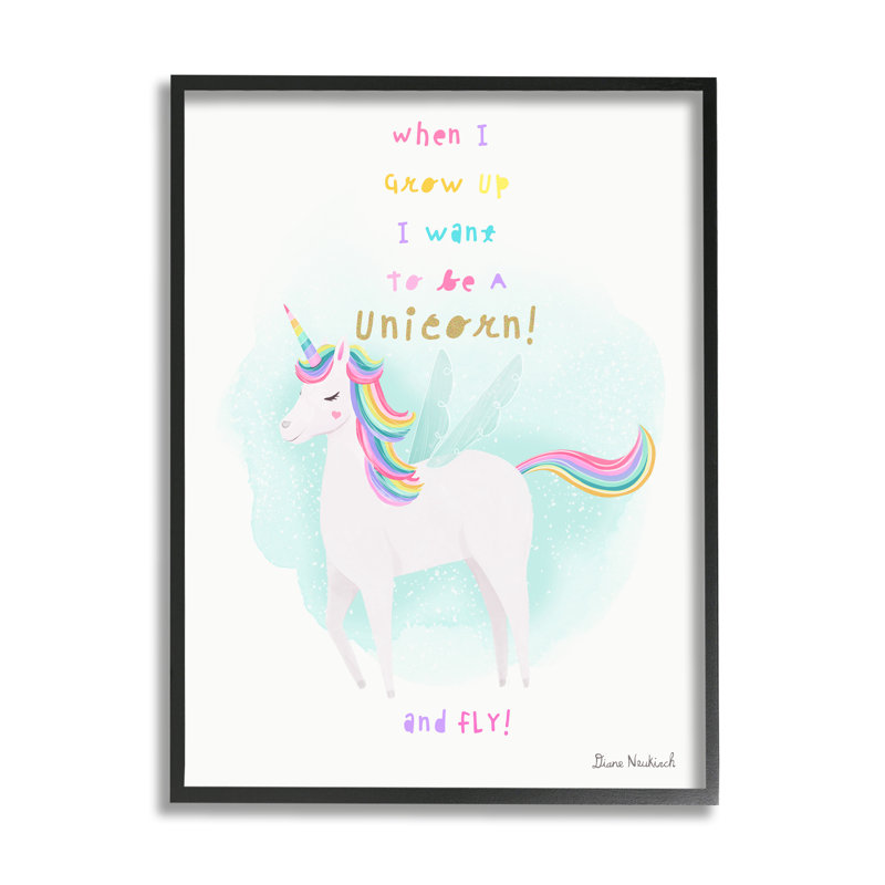 Citation inspirante de licorne, Giclée encadrée noir minuit, H 14 po x l 11 po x P 1,5 po