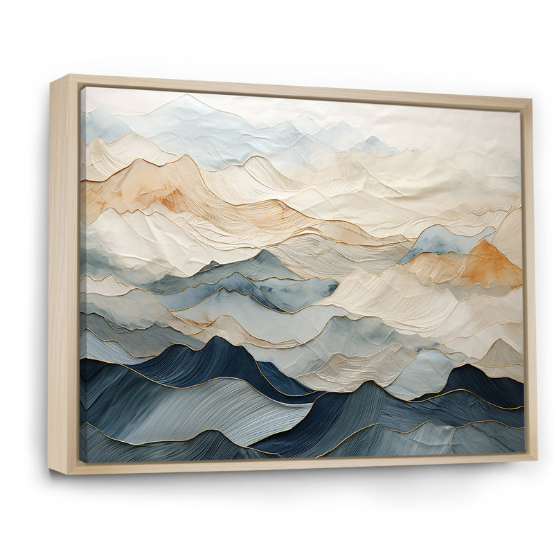 Majestic Mountain Peaks - montagnes, art mural, H 30 po x l 40 po, Reproduction avec cadre flottant, Naturel