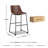 Ashtin Upholstered Counter Stool with Metal Frame-1322257943-1322257940