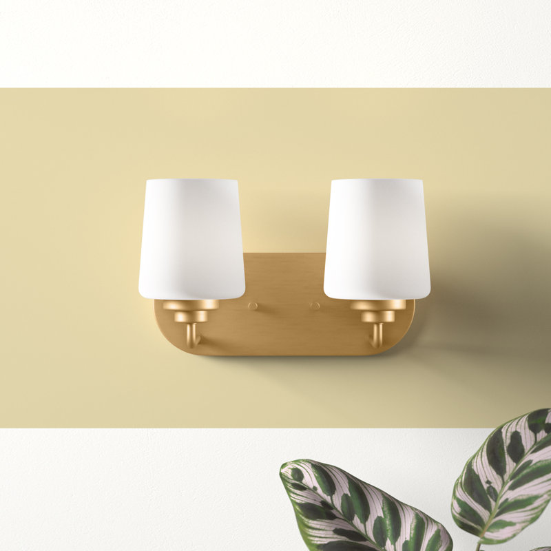 Éclairage pour meuble-lavabo à 2 lumières à intensité variable Windom, Laiton satiné, Non