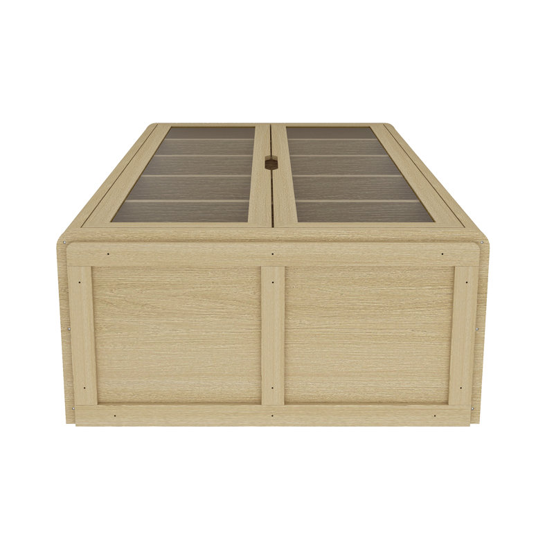 Bibliothèque moderne à 5 tablettes H 79 po x l 38 po avec portes en verre Rivington, Chêne naturel