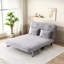 Fauteuil convertible moderne gris clair 55 po Modern Sofavelvet, canapé-lit à trois volets avec dossier et coussin réglables, canapé-lit de loisirs avec structure en acier robuste pour la maison et le bureau, canapé-lit Comtable-120090052-122587449