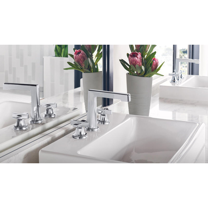 Levoir® Two-Handle Wall Mount Lavatory Faucet, Luxe Gold, Low Lever Handle, 1.5