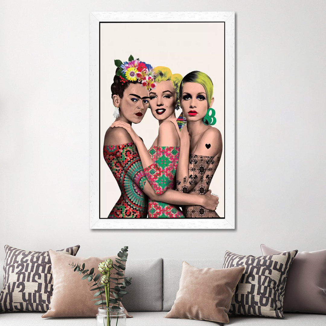 Leinwandbild Kahlo, Monroe and Twiggy von Ana Paula Hoppe