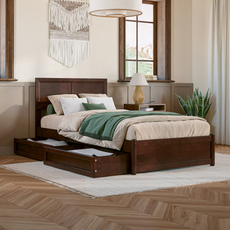 Astley Wood Panel Storage Bed, Walnut, Twin XL