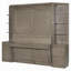 Lit escamotable avec bureau, tablettes et armoires de rangement, lit escamotable pour bureau à domicile peu encombrant, patiné