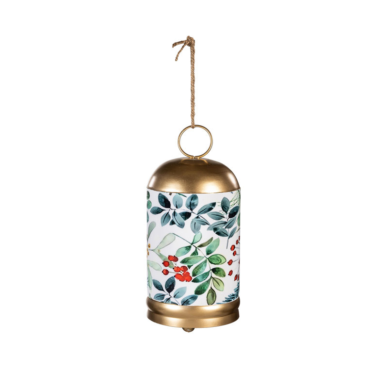 Cloche de jardin festive avec feuillage imprimé, H 10 po