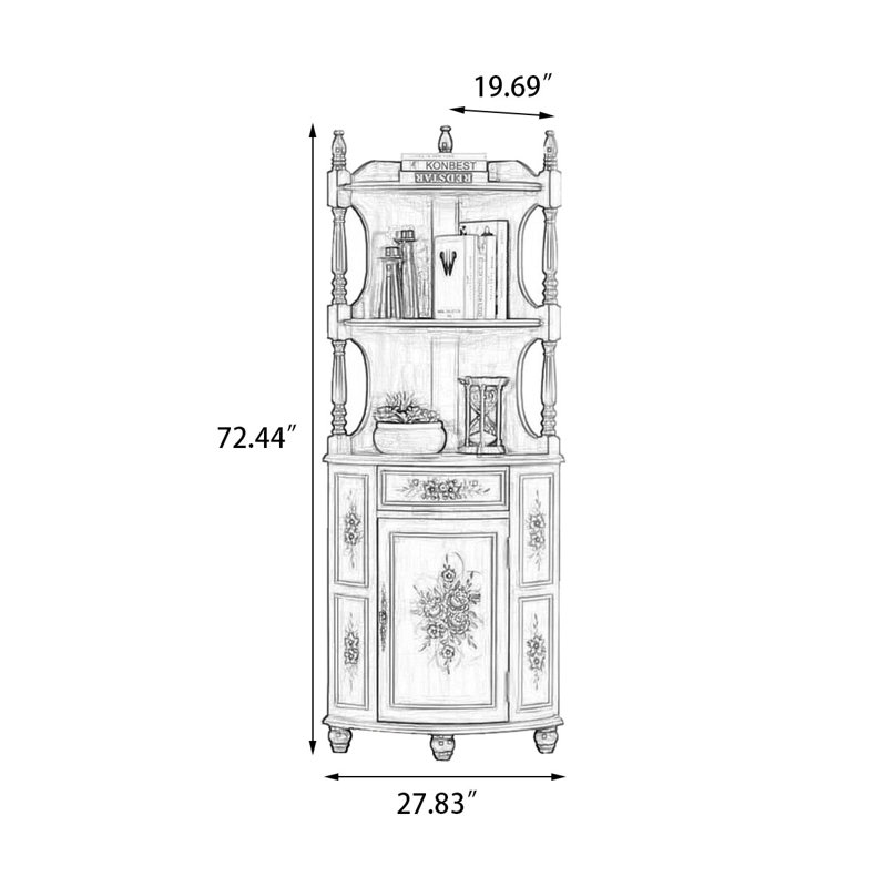 Picture color Solid + Manufactured Wood Corner cabinet