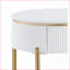 Table basse Daveigh blanc ultrabrillant avec finition dorée - facile à nettoyer et amp; Élégant pour les salons