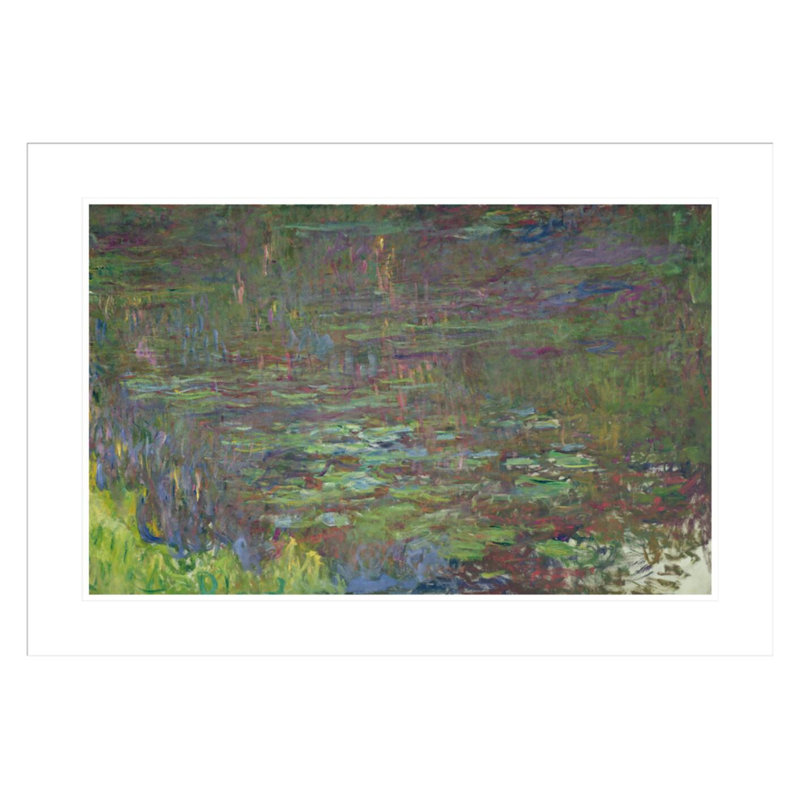 Nénuphars au coucher du soleil (détail du côté droit) par Claude Monet, impression giclée encadrée, H 20,92 po x l 29,5 po