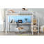 Lit mezzanine pleine grandeur en métal, teinte blanche, bureau, escalier de rangement, petite armoire, chambre à coucher à 7 couleurs, multifonctionnel, salon compact