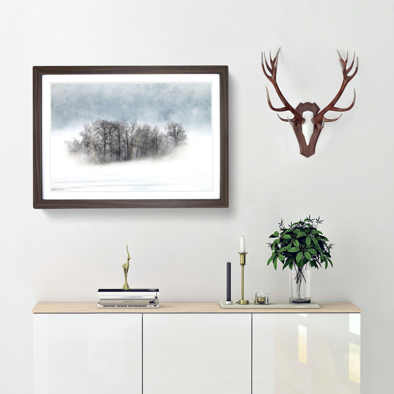An Island Of Trees - Picture Frame Painting Print, Walnut, 24cm H x 33cm W x 2cm D