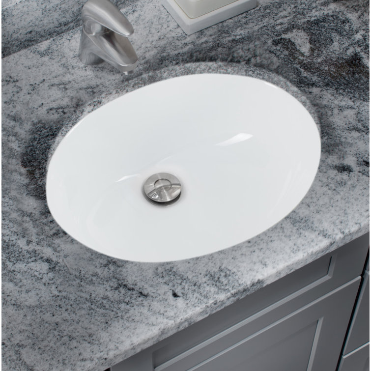 Cahaba 17'' Vitreous China Oval Bathroom Sink with Overflow