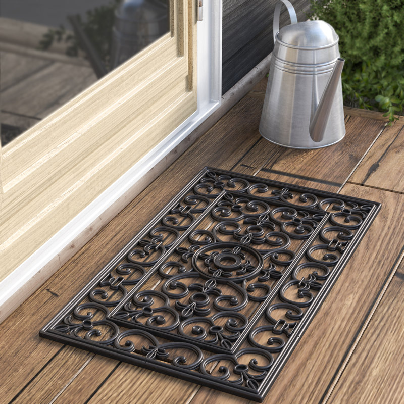 Tapis d'extérieur antidérapant à motif floral 30 po x 18 po Tangier, Rectangle 1 pi 6 po x 2 pi 6 po