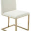 Chrishelle - Tissu moderne blanc cassé + chaise de salle à manger en laiton antique